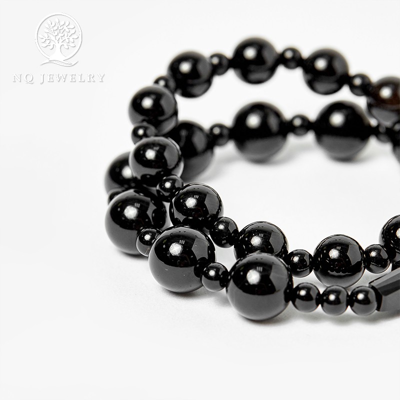 Cặp Vòng Mân Côi - Chuỗi Mân Côi Mẹ Và Bé Màu Đen Lớn 52mm, Nhỏ 40mm - NQ Jewelry