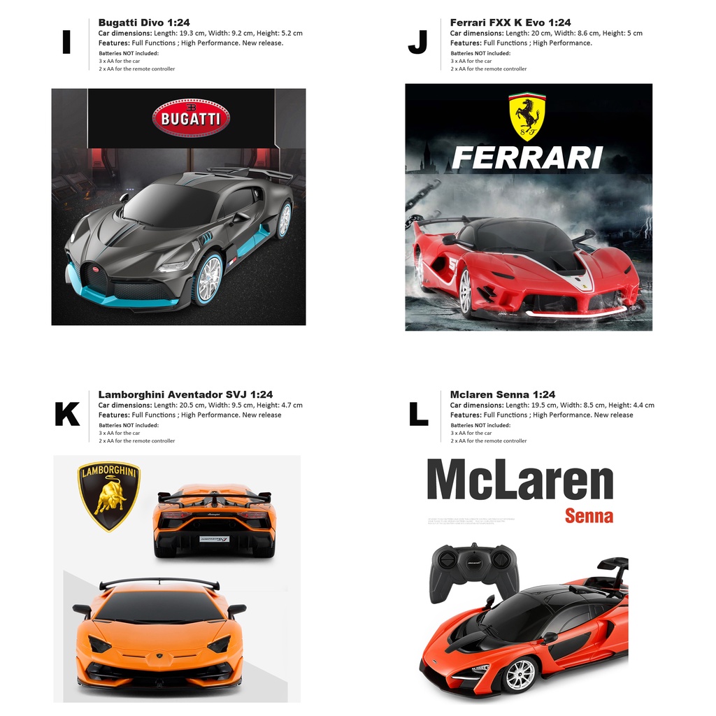 Mô Hình Xe Hơi Rc Lamborghini 1:24 Điều Khiển Từ Xa Cho Bé Và Người Lớn Rastar