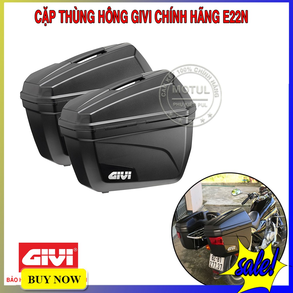 Cặp thùng GIVI treo hông moto, xe máy E22N hàng chính hãng bảo hành 24 tháng