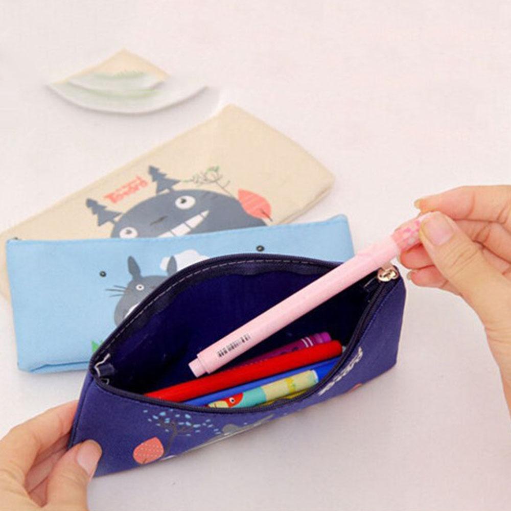 Túi Đựng Bút Bằng Vải Oxford Họa Tiết Hoạt Hình Totoro Dễ Thương
