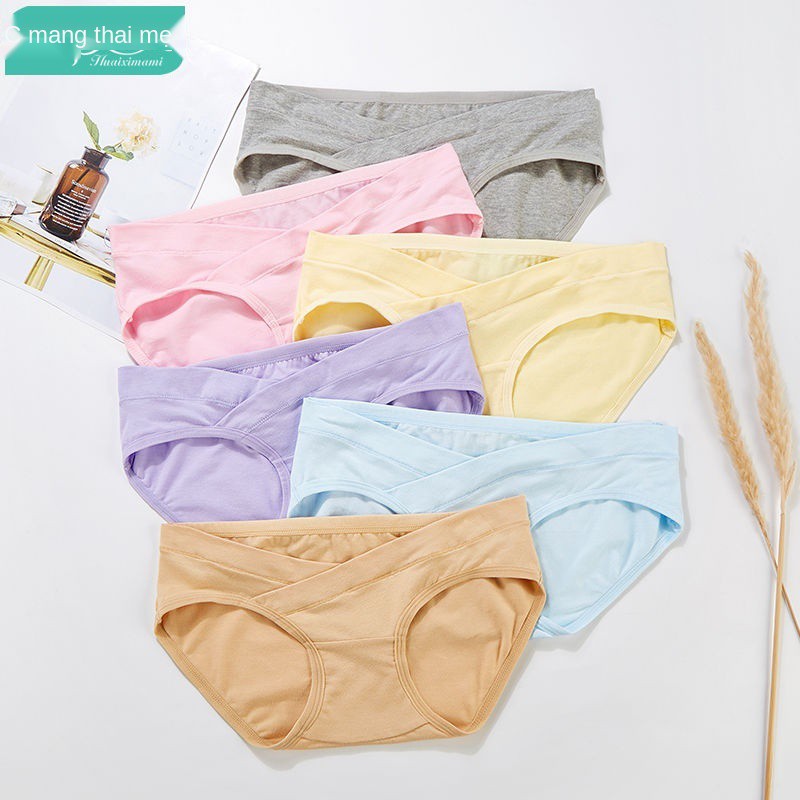 Quần lót dành cho bà bầu, bên trong bằng vải cotton cạp thấp Đũng sớm và muộn khi mang thai 3 tháng cuối lớn kíc