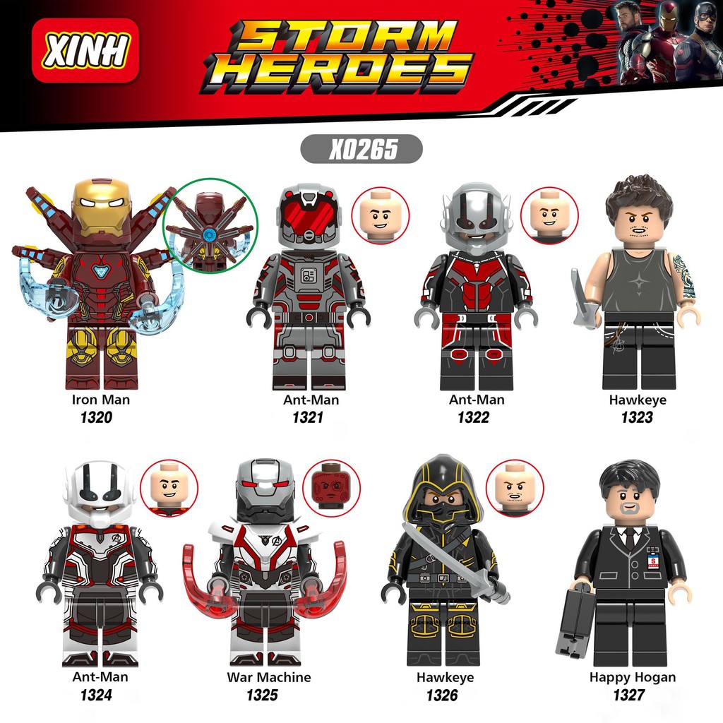 Minifigures Endgame Các Nhân Vật Siêu Anh Hùng Mark85 Iron Man MK85 Ant-Man War Machine X0265
