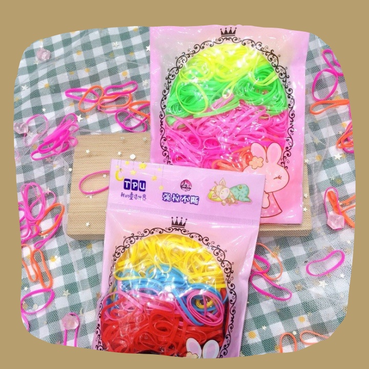 Bộ Sưu Tập Hộp Thun, Túi Đựng Thun Cột Tóc Cute ERASHOP 077837 - Thun Co Giãn, Nhiều Màu, Rẻ Đẹp