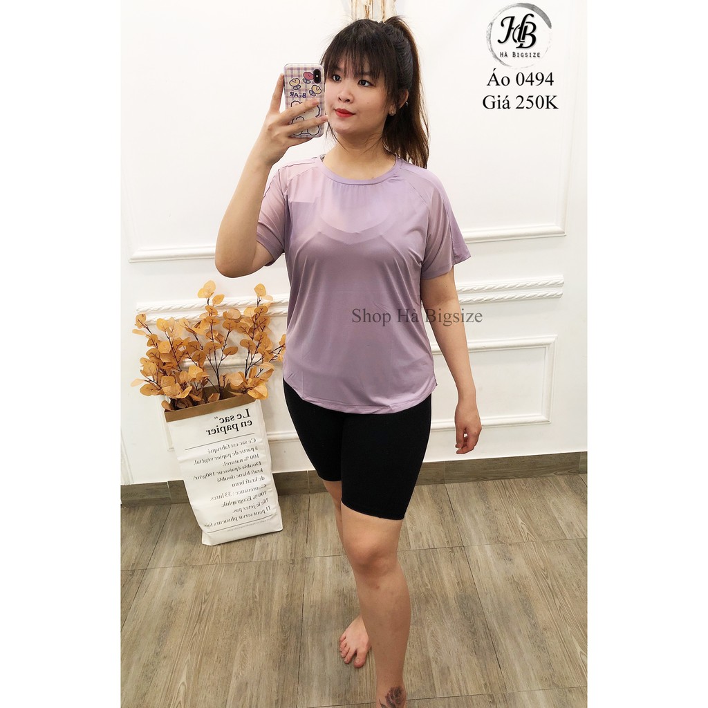 Áo gym xám tím big size dành cho người mập từ 60kg -90kg chất vải co giãn tốt mềm mịn ( ảnh thật shop tự chụp )