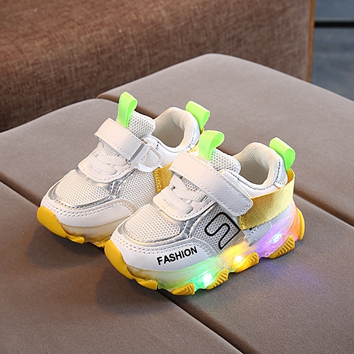 Giày thể thao đế mềm có đèn led size 21-30 cá tính cho bé