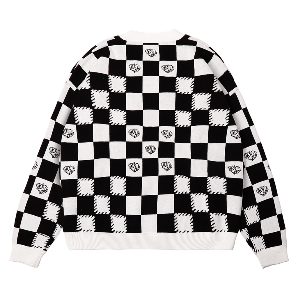 DirtyCoins Áo khoác Checkerboard Knit Cardigan