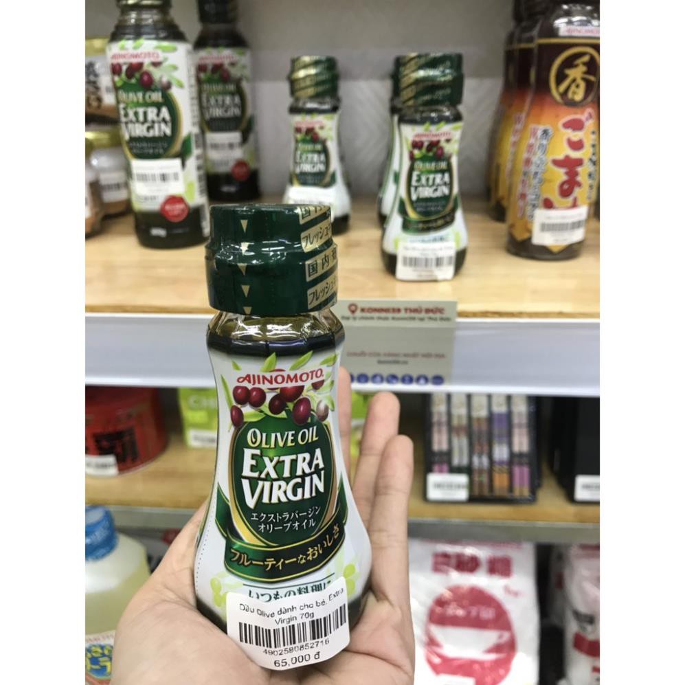 Dầu Olive Ajinomoto Extra Virgin của Nhật có thể nêm vào thức ăn dặm cho bé ( chai 70gr) - Hàng Nội Địa Nhật