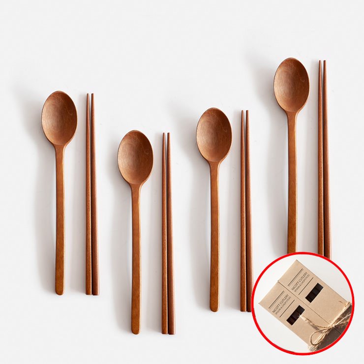 Bộ 4 Dụng Cụ Ăn Uống Bằng Gỗ