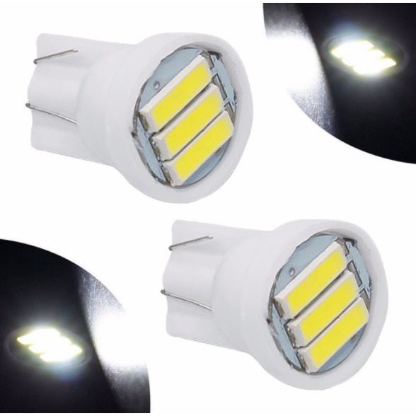 T10-3smd-7020,1 Bóng Led T10 Siêu Sáng, Đèn Led T10 gắn đồng hồ, báo số, báo rẽ, demi xe máy ô tô (giá 1 bóng)