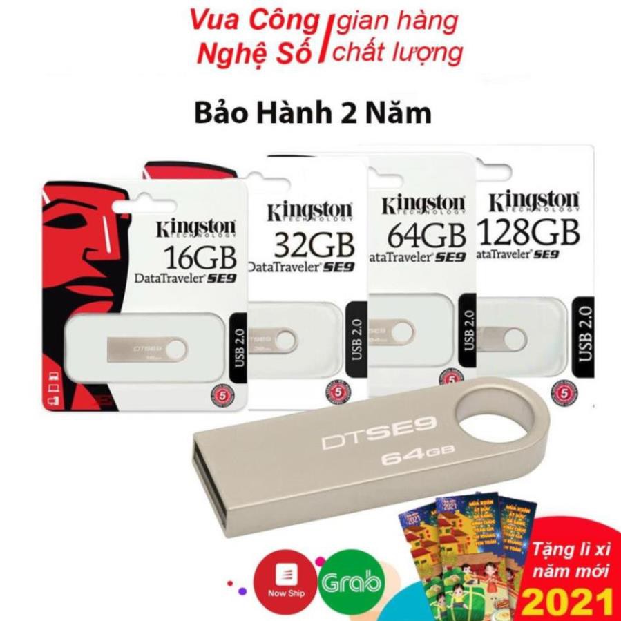 Hàng Chất $ Usb Kingston 32Gb/64Gb/16Gb/8Gb/4Gb/2Gb SE9 2.0, nhỏ gọn thiết kế vỏ kim loại chống nước $