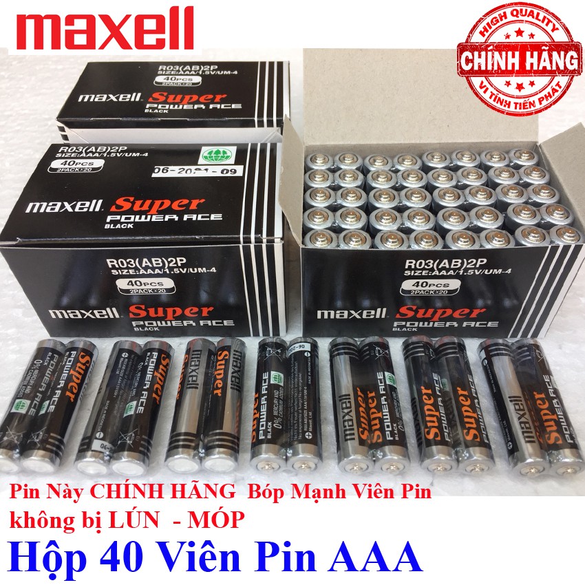 Bộ 20 viên Pin Tiểu AAA (3A) Maxell Super Power Ace 1.5V (10 cặp pin)