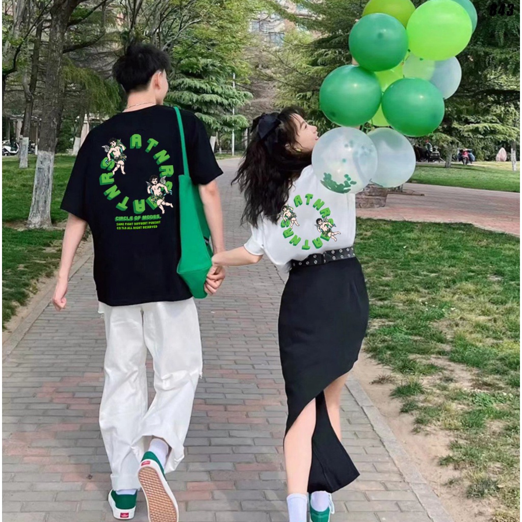 Áo thun tay lỡ form rộng unisex Thiên thần ATNRS 843 HY KOREA