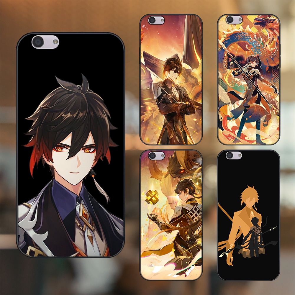 Ốp lưng Oppo F1s, F3, F3 Plus viền đen in hình Zhongli Genshin Impact