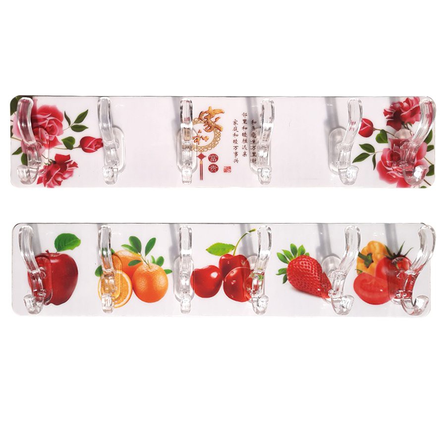 Miếng dán tường siêu chắc loại dài 6 móc treo có sẵn keo