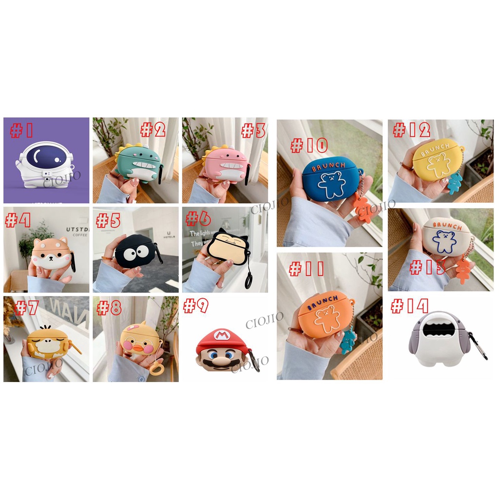 Vỏ Bảo Vệ Hộp Sạc Tai Nghe Beats Studio Buds plus TWS Hình Phi Hành Gia Hoạt Hình Bằng Silicone Mềm Kèm Móc