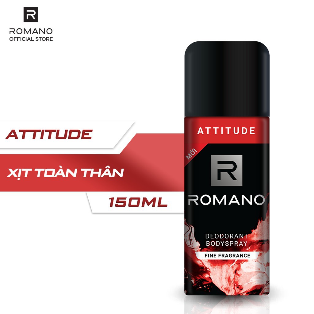 Combo Dầu Gội Romano Attitude 650g + Xịt Toàn Thân Ngăn Mồ Hôi Mùi Cơ Thể 150ml