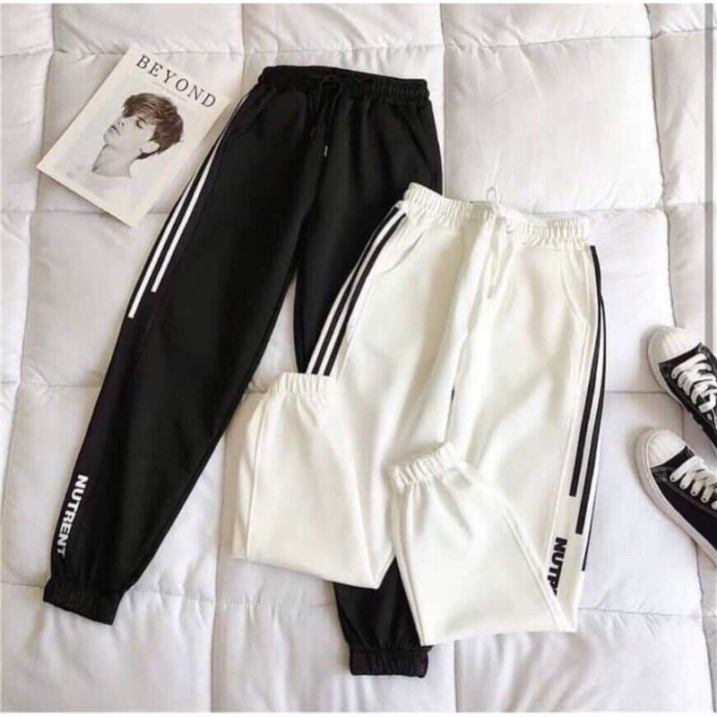 Quần jogger gió thể thao nữ ba sọc cực chất QG01.