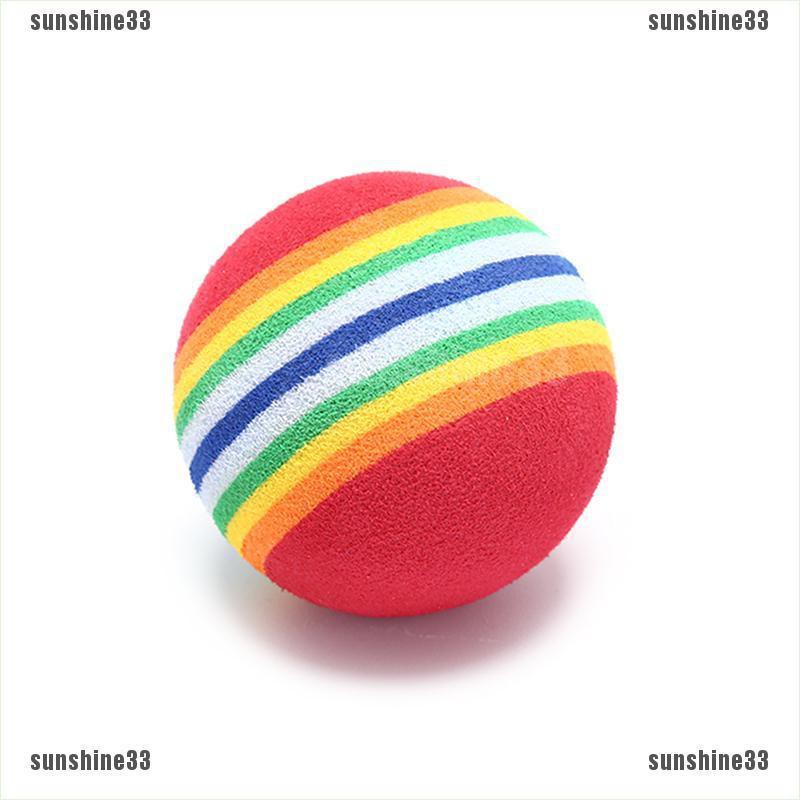 【COD•suns】10Pcs Rainbow Stripe foam Sponge Golf Balls Swing Practice Training