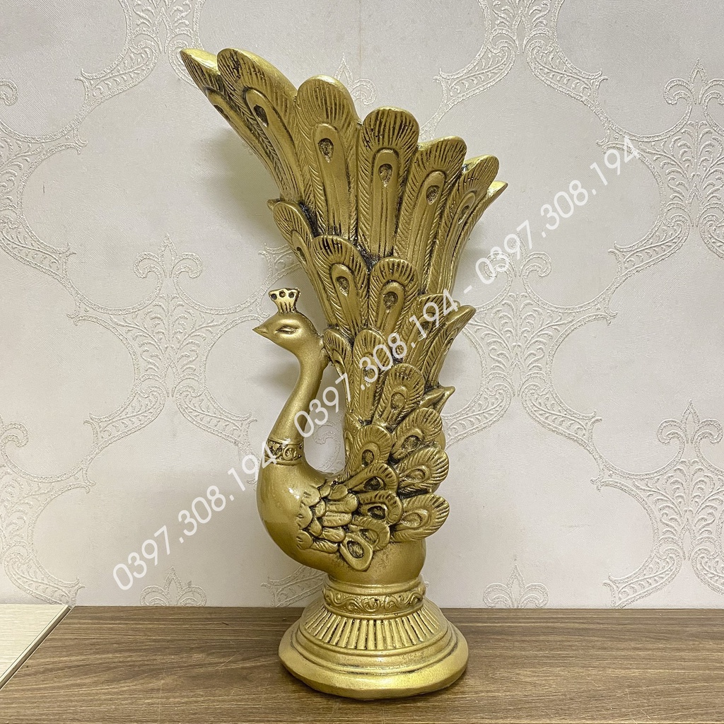 Bình cắm lông công bằng gốm và 26 cành lông công loại 1