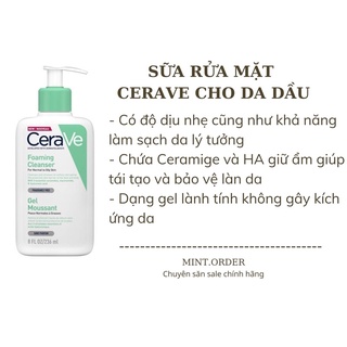 Sữa rữa mặt cerave dành cho da dầu mụn 236ml