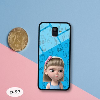 Ốp lưng kính 3D Samsung A6 2018-cute