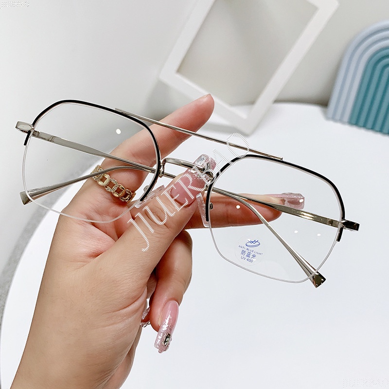 Mắt Kính Gọng Kim Loại Chống Bức Xạ Thời Trang Unisex