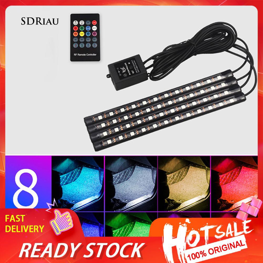 Đèn Led Xe Hơi 4 Trong 1 7 Màu 48 Bóng Kèm Remote Điều Khiển