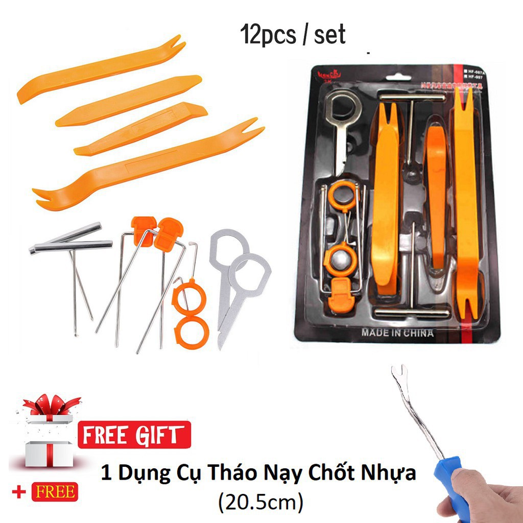 ⚡️12 chi tiết ⚡️ Bộ Dụng Cụ Nạy Mở & Tháo Đồ Nhựa, Chốt Nhựa Nội Thất Xe ô tô, Xe Hơi, Xe Tải, Xe Máy, Laptop