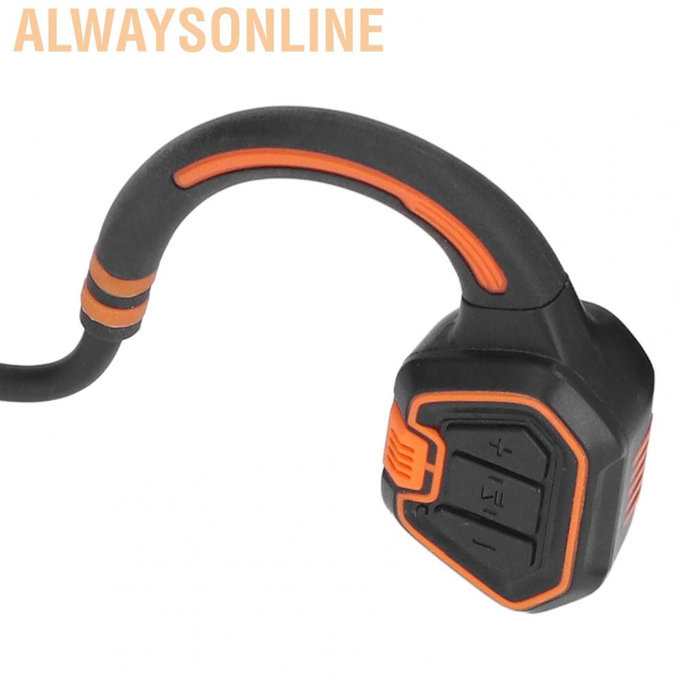 Alwaysonline Swimming Earphones  Bone Conduction Built in 16G Memory Magnetic Bluetooth 5.1 IP68 Deep Waterproof for