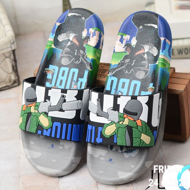 Dép lê quai ngang.Dép siêu nhân PUPG  in 3D đẹp cho bé trai