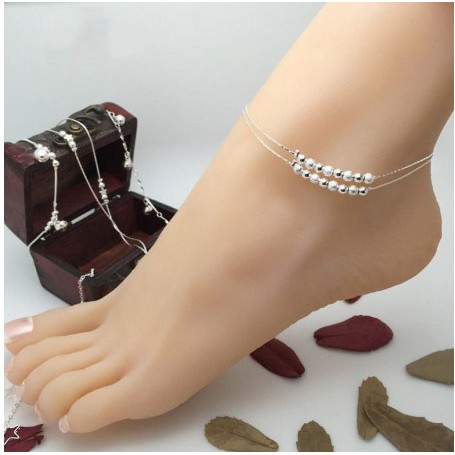 Lắc chân dây bi đôi S925 xinh xắn sale giá sốc | BigBuy360 - bigbuy360.vn