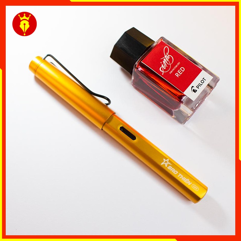 Combo Bút Mực Sao Thiên S011 Kim Tinh Lá Tre Tự Tạo Thanh Đậm, Mực Ink Pilot 15ml