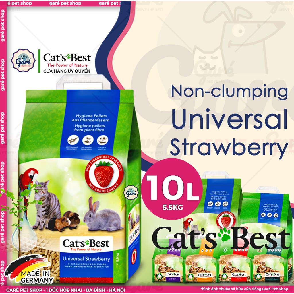 10L - Cát gỗ hữu cơ Cat's Best dành cho Mèo đủ phân loại hàng nhập Đức