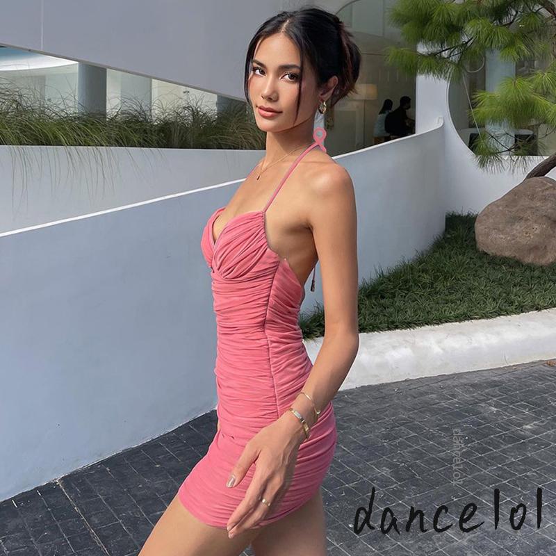 Đầm Khiêu Vũ 1O1 Cổ Chữ V Khoét Sâu Hở Lưng Quyến Rũ Cho Nữ