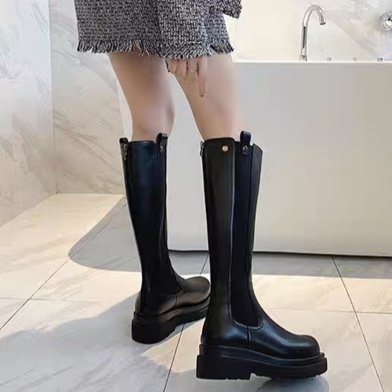(ORDER) Bốt đùi trơn da mềm ống đứng kéo khoá sau BIG SIZE 35-43 | BigBuy360 - bigbuy360.vn