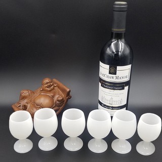 Bộ 6 Ly Chén Ngọc Cẩm Thạch Màu Trắng Ngà Cao Cấp,Tiện Dụng Để Uống Rượu Hay Uống Trà Đều Được,Dễ Lau Rửa