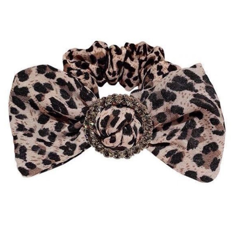 Dây Cột Tóc Co Giãn In Họa Tiết Da Báo Dễ Thương