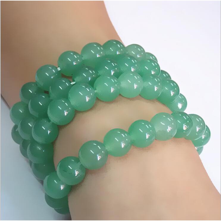 Vòng Tay Chuỗi Hạt Đá Ngọc Bích Tự Nhiên Cho Nam Và Nữ Hàng Có Sẵn