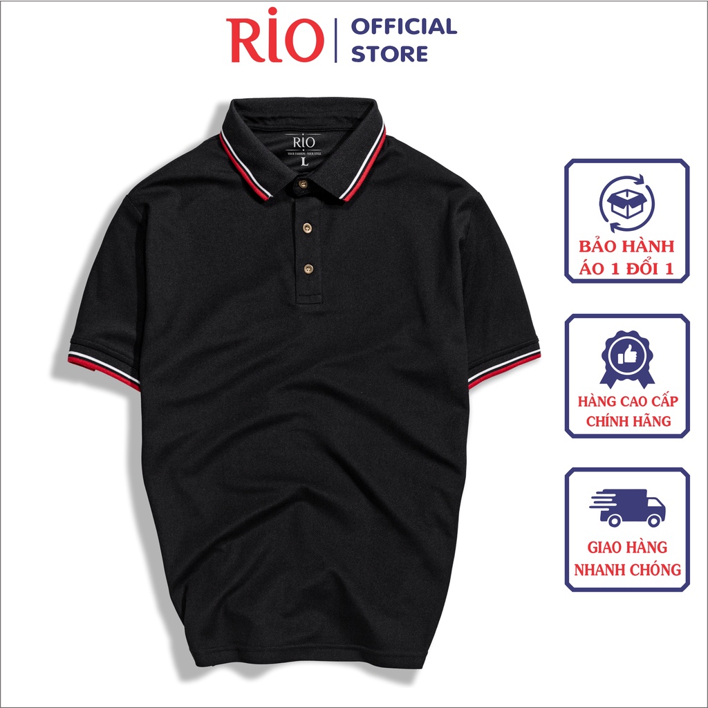 Áo Thun Nam, Áo Phông Nam Có Cổ, Cổ Trụ Tay Ngắn RIO thun cotton cao cấp dày dặn thoáng mát polo trơn hàng hiệu đẹp RIO2 | BigBuy360 - bigbuy360.vn