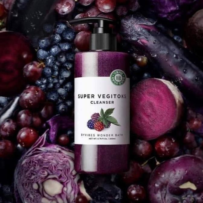 Hàng Hàn- Sữa Rửa Mặt Thải Độc Sủi Bọt Rau Củ Super Vegitoks Cleanser - Màu Tím