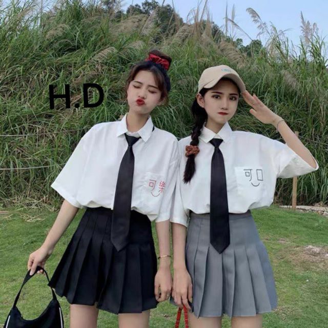 Sơ mi đôi bạn thân chữ tàu kèm vạt