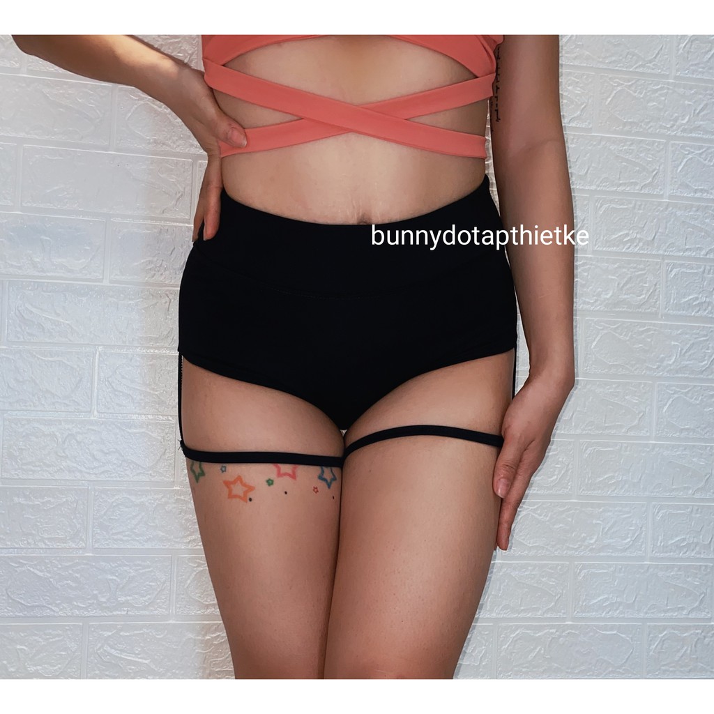 Quần đùi ngắn booty short dây đùi tập twerk, sexydance, pole dance | BigBuy360 - bigbuy360.vn