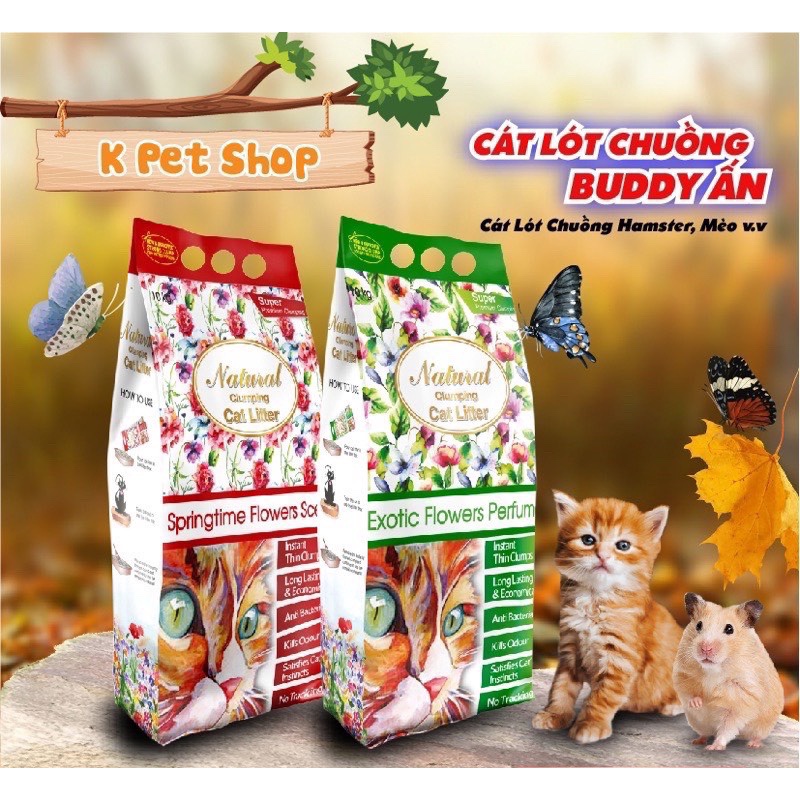 Cát Buddy Ấn 🐶 FREE SHIP 🐶 1KG Cát Buddy Ấn Độ Cát Vệ Sinh Cát Lót Chuồng Hamster, Mèo v.v
