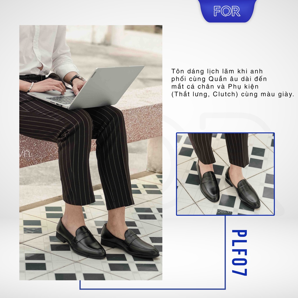 Giày lười nam công sở FOR da bò kiểu dáng Basic PLF07