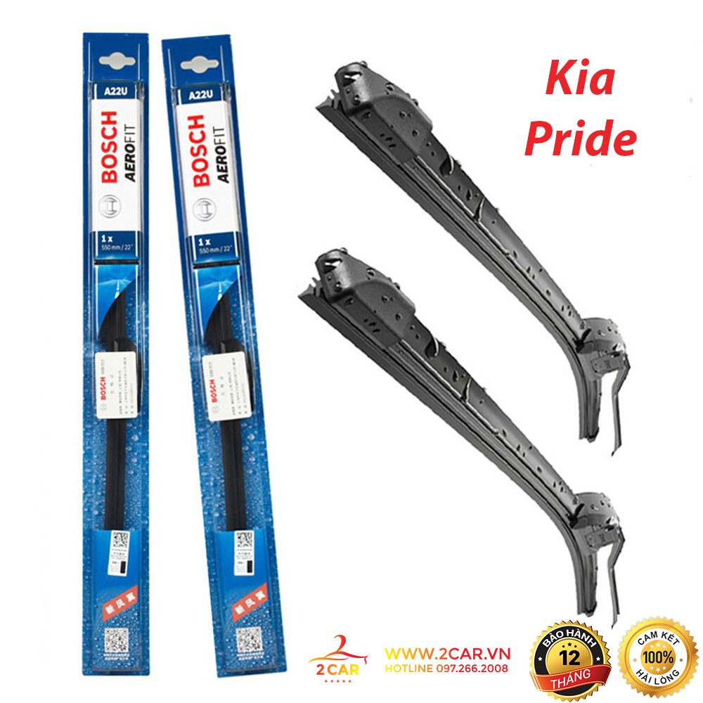 Gạt mưa xe Kia Pride gạt mềm không xương chính hãng Bosch ( Giá 1 đôi )