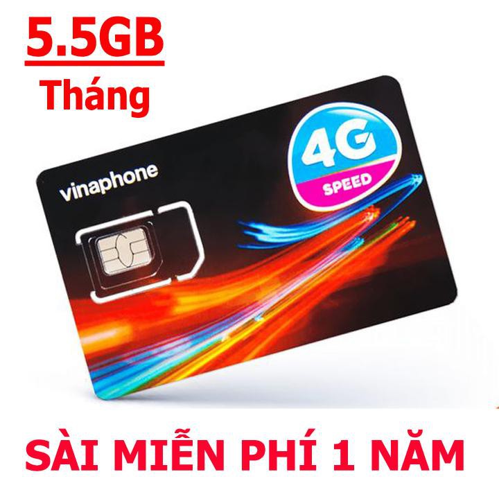 Miễn Phí Mỗi Tháng 5,5gb Sim 4G Vinaphone D500 Trọn Gói 12 Tháng (5,5GB/Tháng)