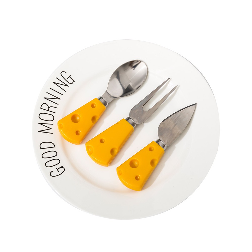 Dụng Cụ Ăn Bằng Thép Không Gỉ Thiết Kế Hình Phô Mai Độc Đáo Tùy Chọn