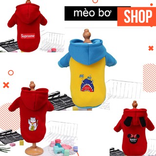 Áo thú cưng - Áo hoodie vải nỉ CÓ MŨ cho thú cưng