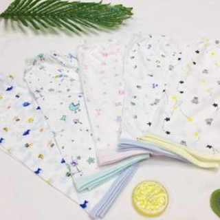 Quần dài sơ sinh jou trắng họa tiết 100% cotton