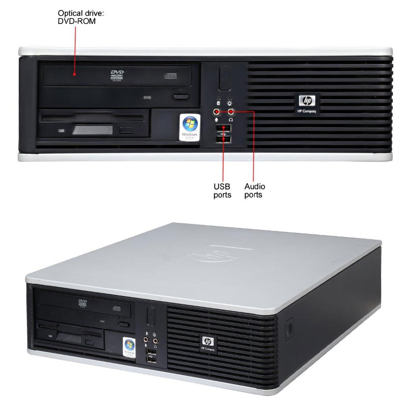 Máy tính HP DC 5800 SFF (Core 2 Duo E7500, Ram 2GB, HDD 160GB) + LCD Dell 19.5 inch - Hàng Nhập Khẩu